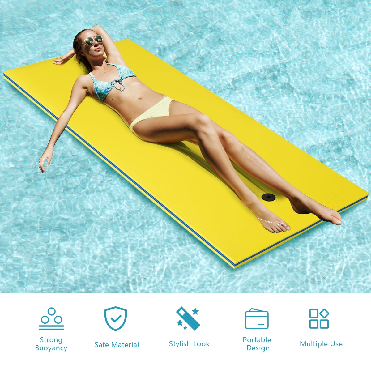 3-Layer Relaxing Tear-proof Water Mat-YellowÂ