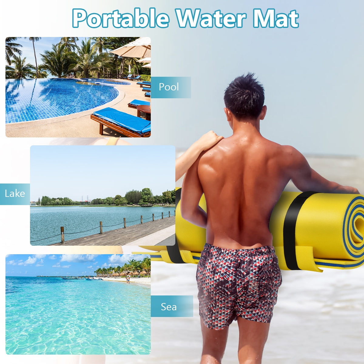 3-Layer Relaxing Tear-proof Water Mat-YellowÂ