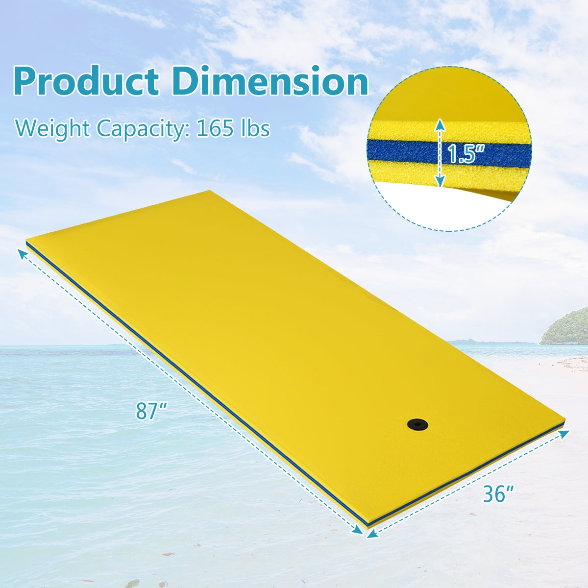 3-Layer Relaxing Tear-proof Water Mat-YellowÂ