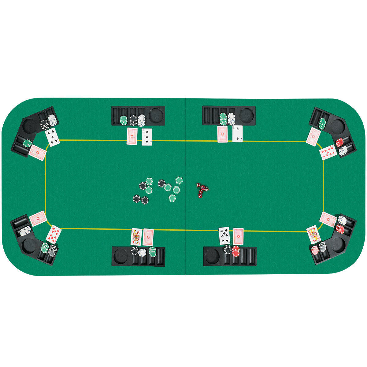 80 Inch x 36 Inch Folding 8 Player Deluxe Texas Poker Table Top with BagÂ