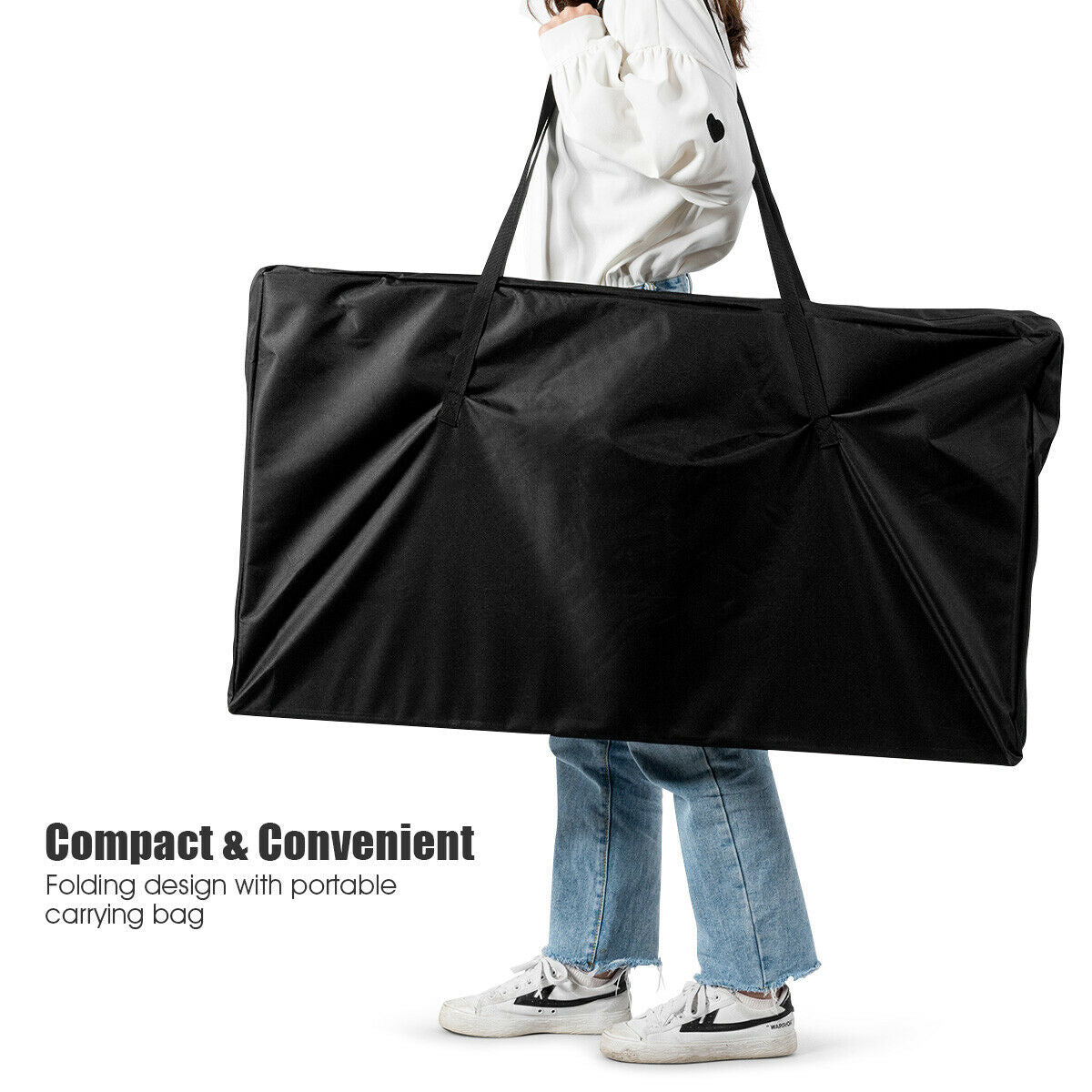 80 Inch x 36 Inch Folding 8 Player Deluxe Texas Poker Table Top with BagÂ