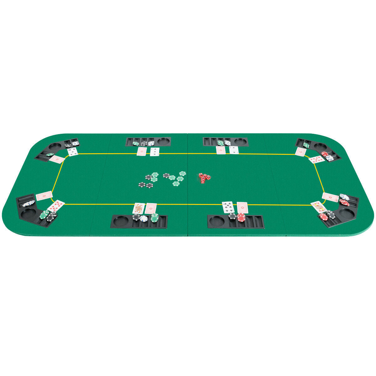 80 Inch x 36 Inch Folding 8 Player Deluxe Texas Poker Table Top with BagÂ