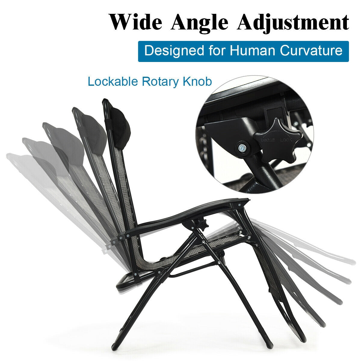 2 Pieces Folding Patio Rattan Zero Gravity Lounge Chair-CoffeeÂ