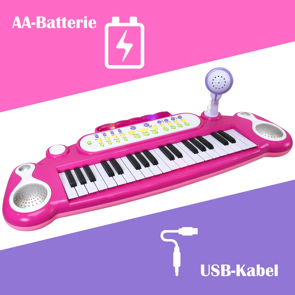 37 Key Electronic Keyboard Kids Toy Piano-PinkÂ