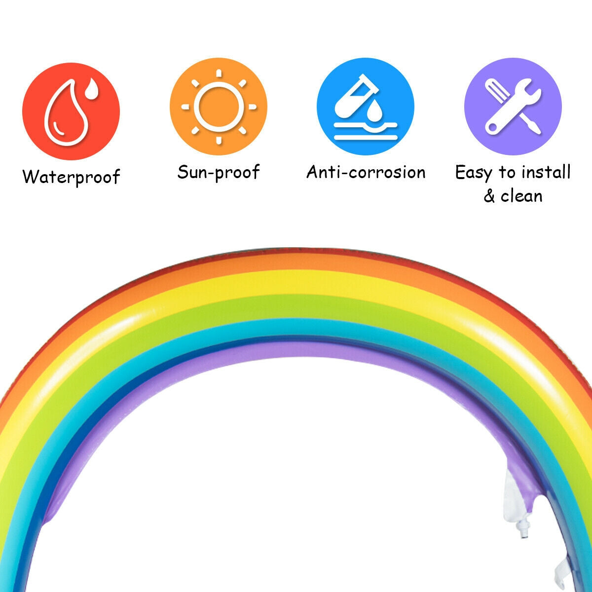 Inflatable Rainbow Sprinkler Backyard Games Outside Water Toy YardÂ