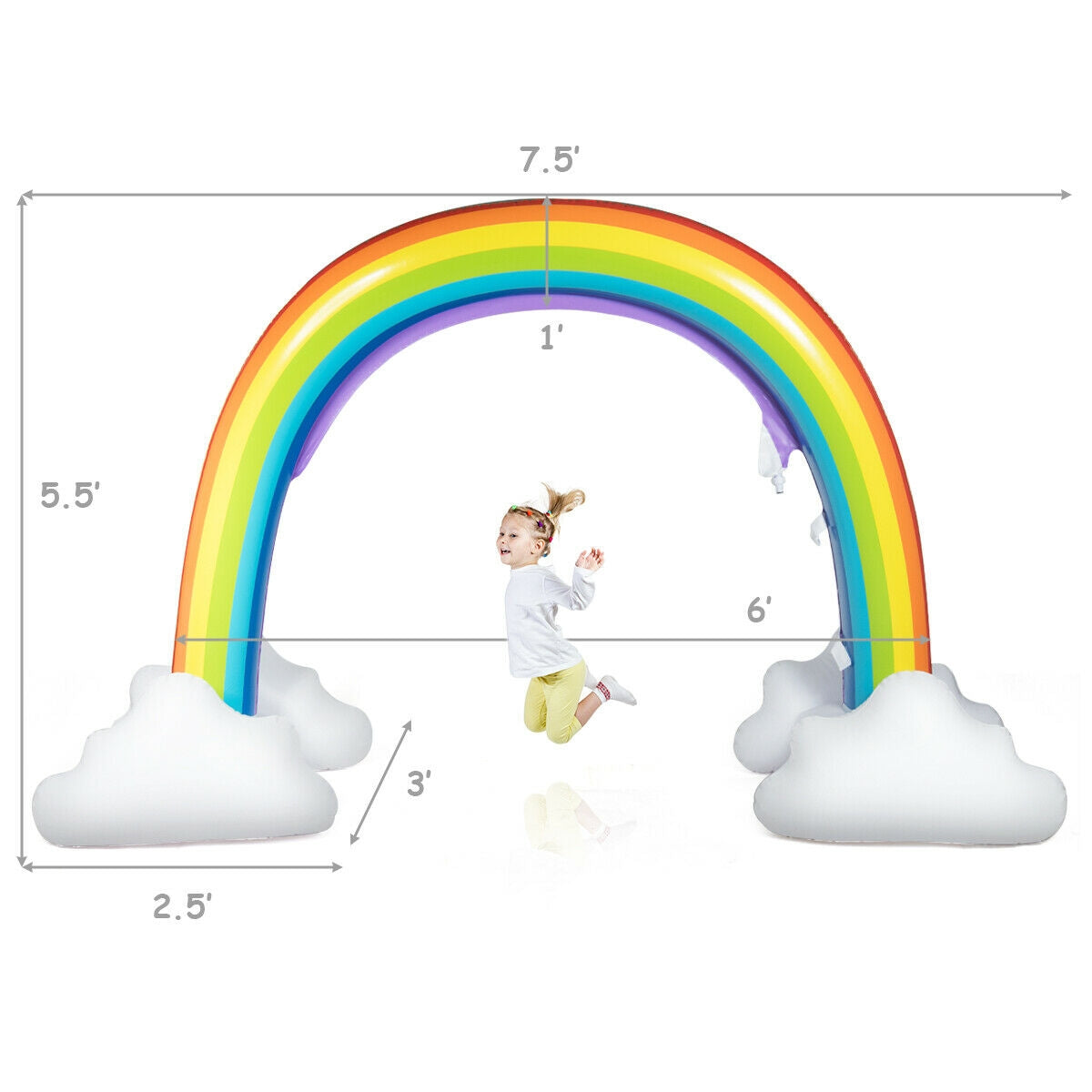 Inflatable Rainbow Sprinkler Backyard Games Outside Water Toy YardÂ