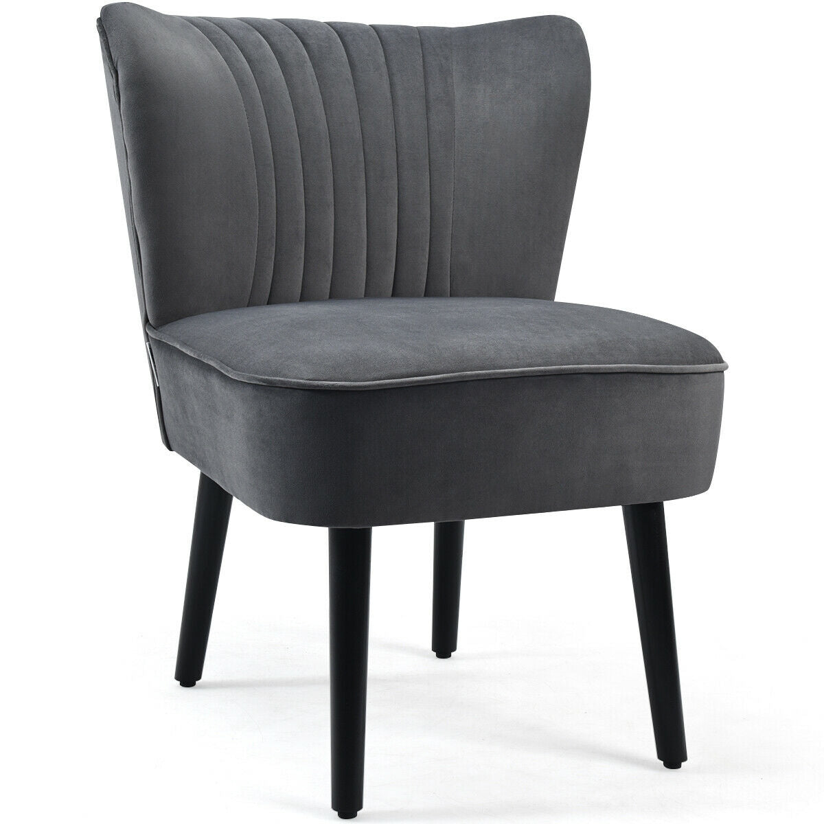 Set of 2 Armless Upholstered Leisure Accent Chair-GrayÂ