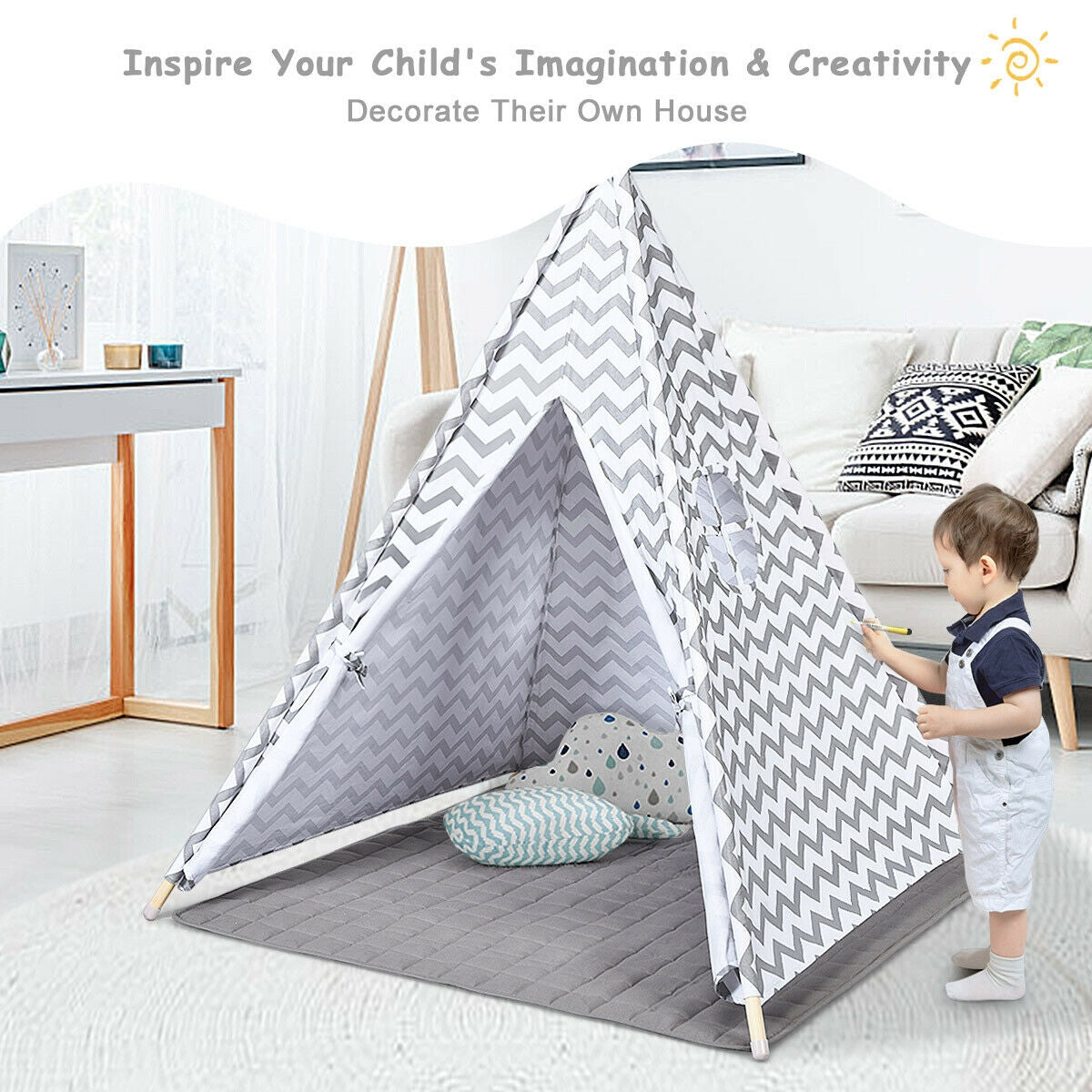 5.2 Feet Portable Kids Indian Play TentÂ
