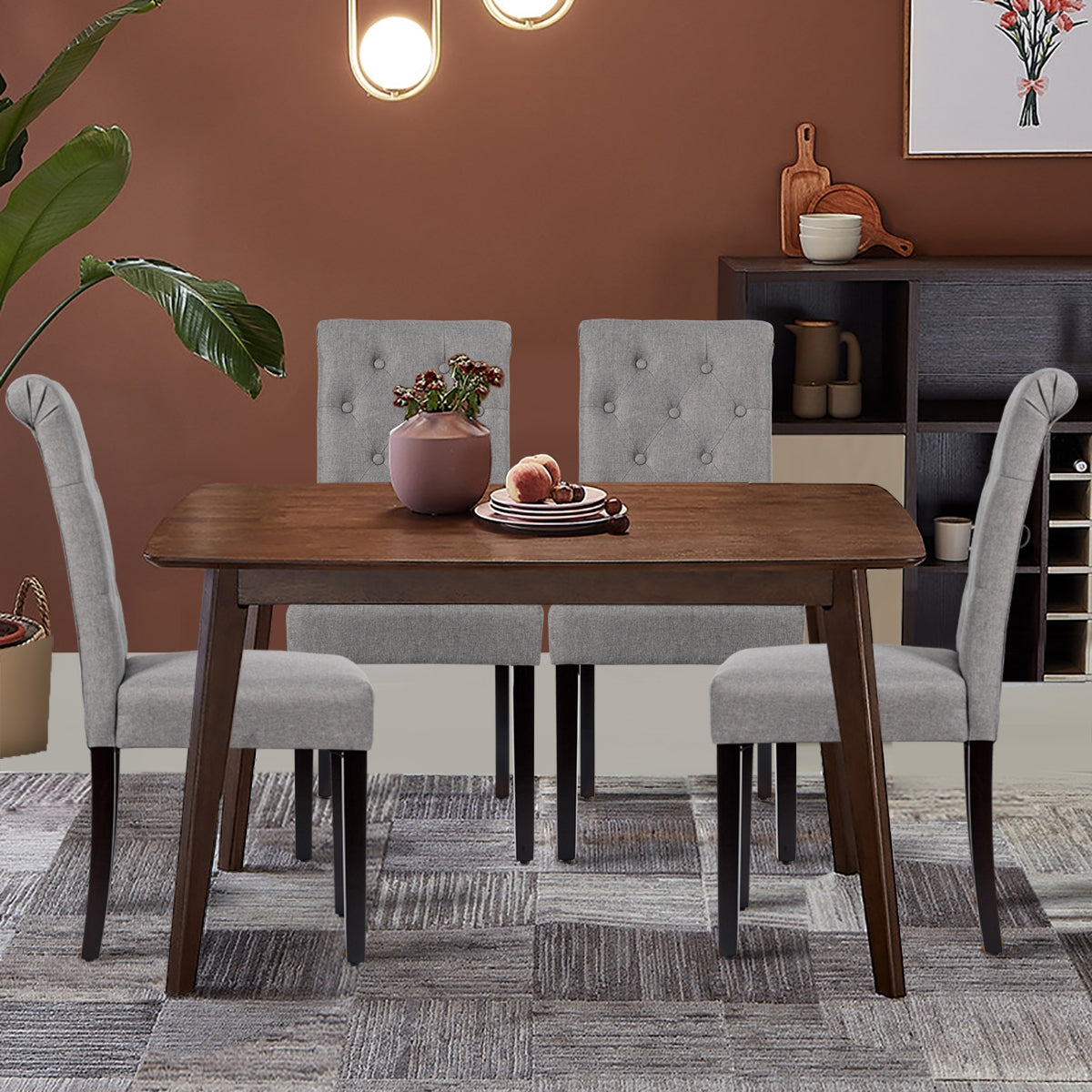 Set of 2 Tufted Dining Chair-GrayÂ