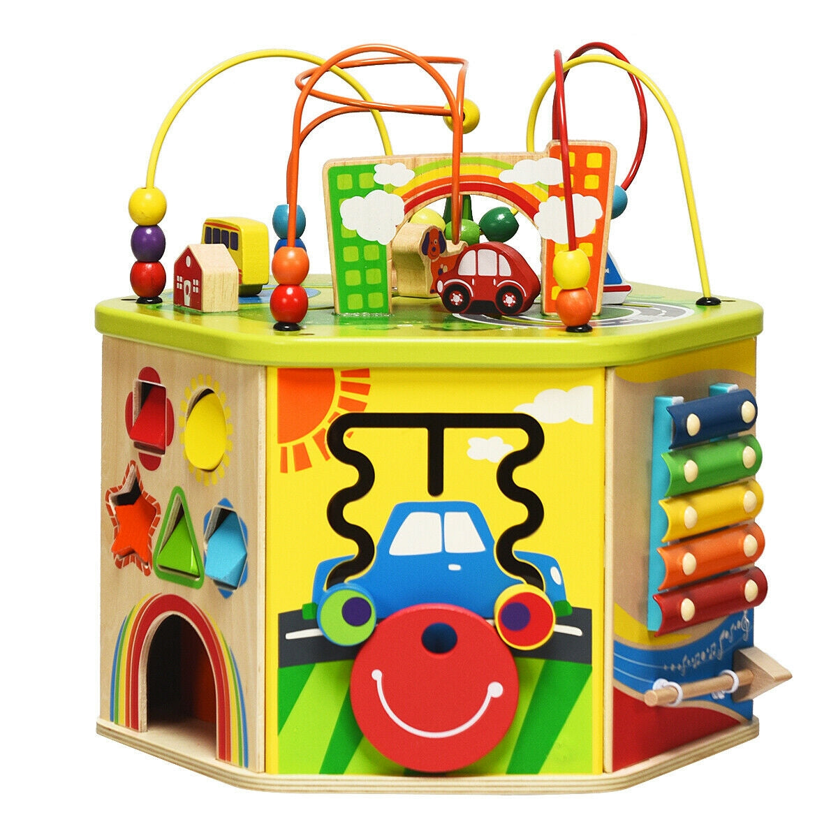 7-in-1 Wooden Activity Cube ToyÂ