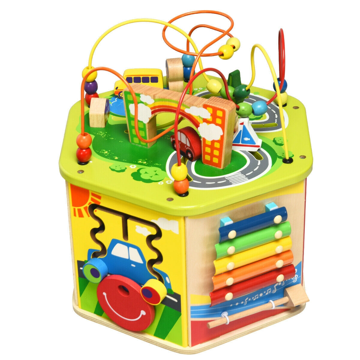 7-in-1 Wooden Activity Cube ToyÂ