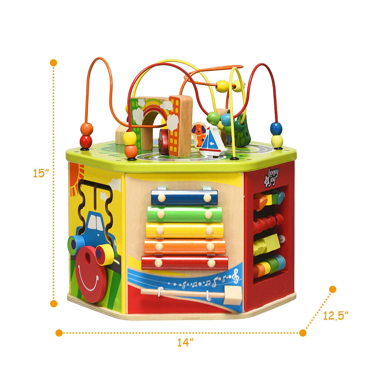 7-in-1 Wooden Activity Cube ToyÂ