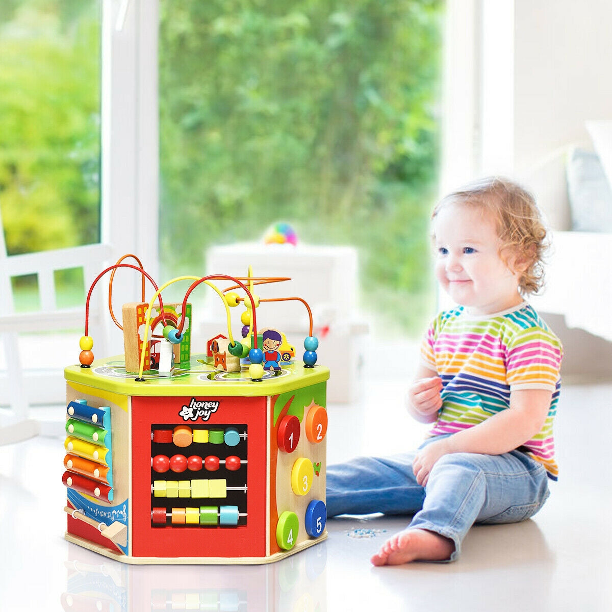 7-in-1 Wooden Activity Cube ToyÂ
