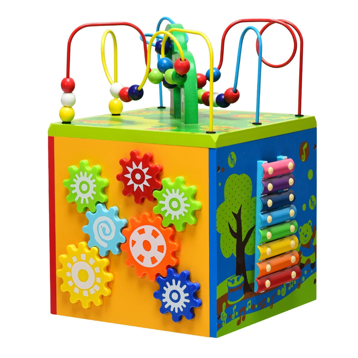 5-in-1 Wooden Activity Cube ToyÂ