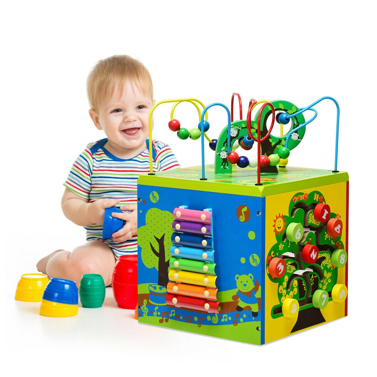 5-in-1 Wooden Activity Cube ToyÂ