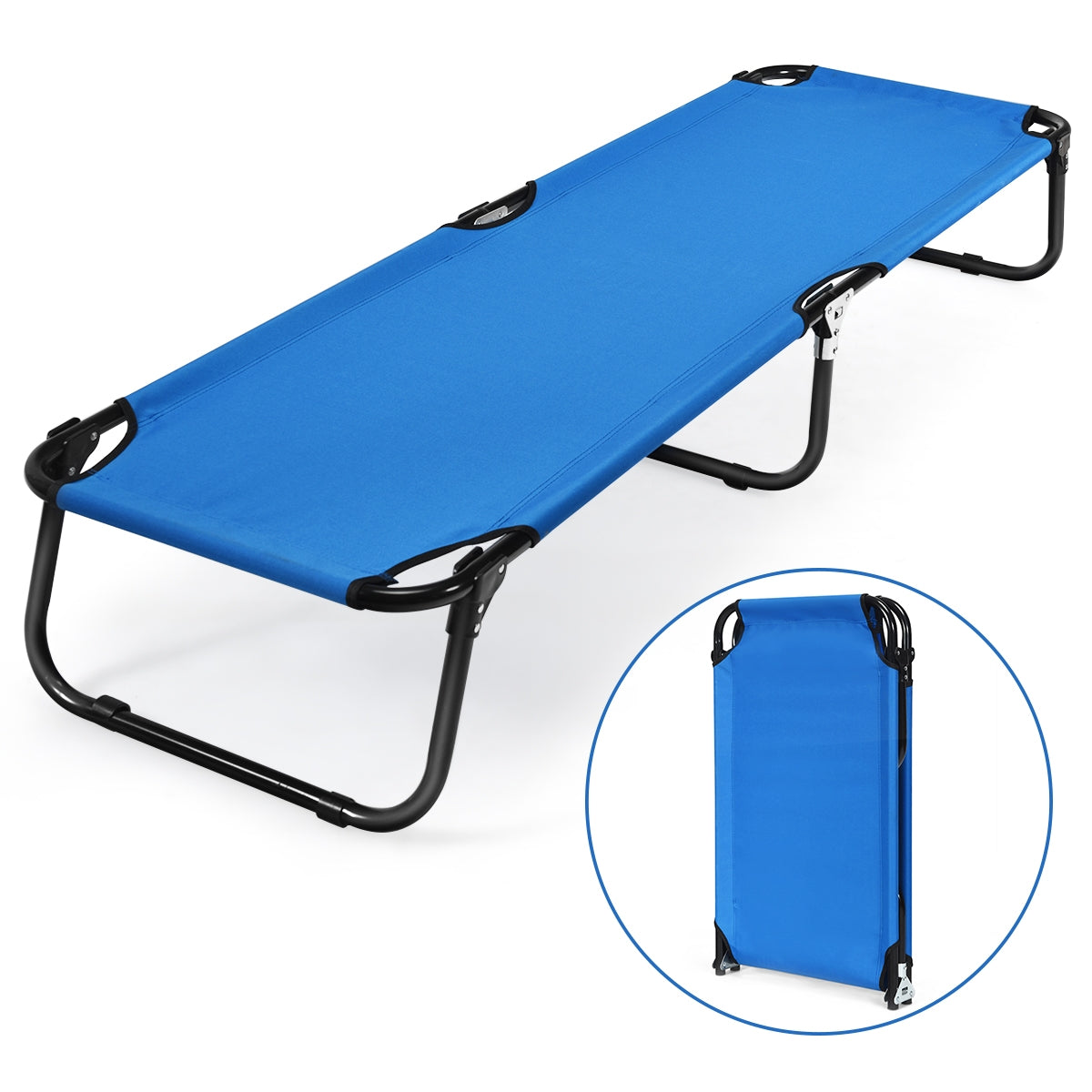 Outdoor Folding Camping Bed for Sleeping Hiking Travel-BlueÂ