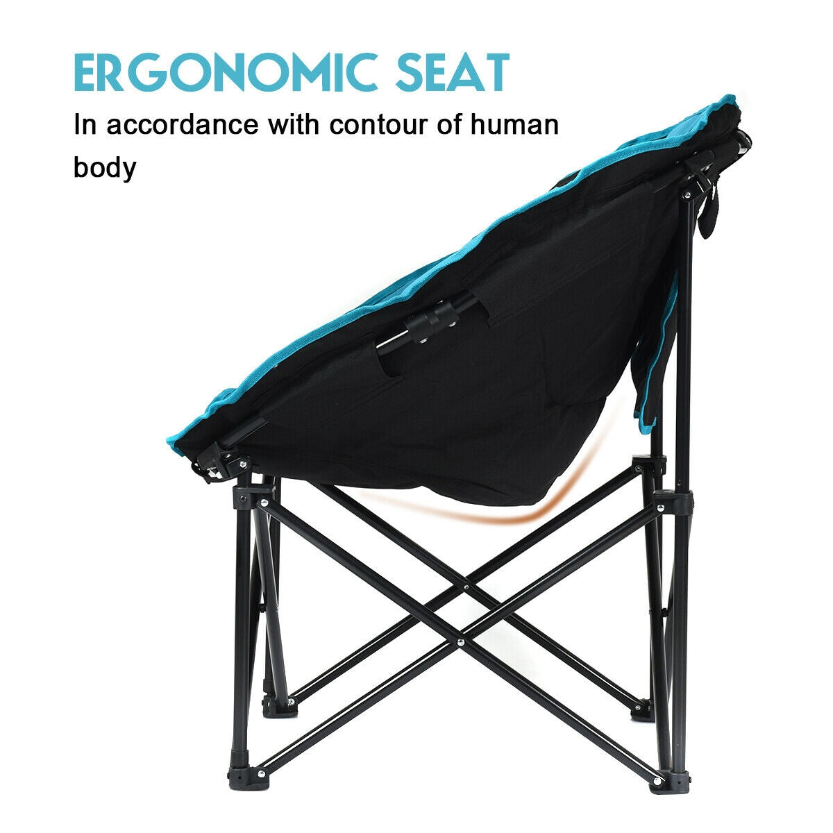 Moon Saucer Steel Camping Chair Folding Padded SeatÂ