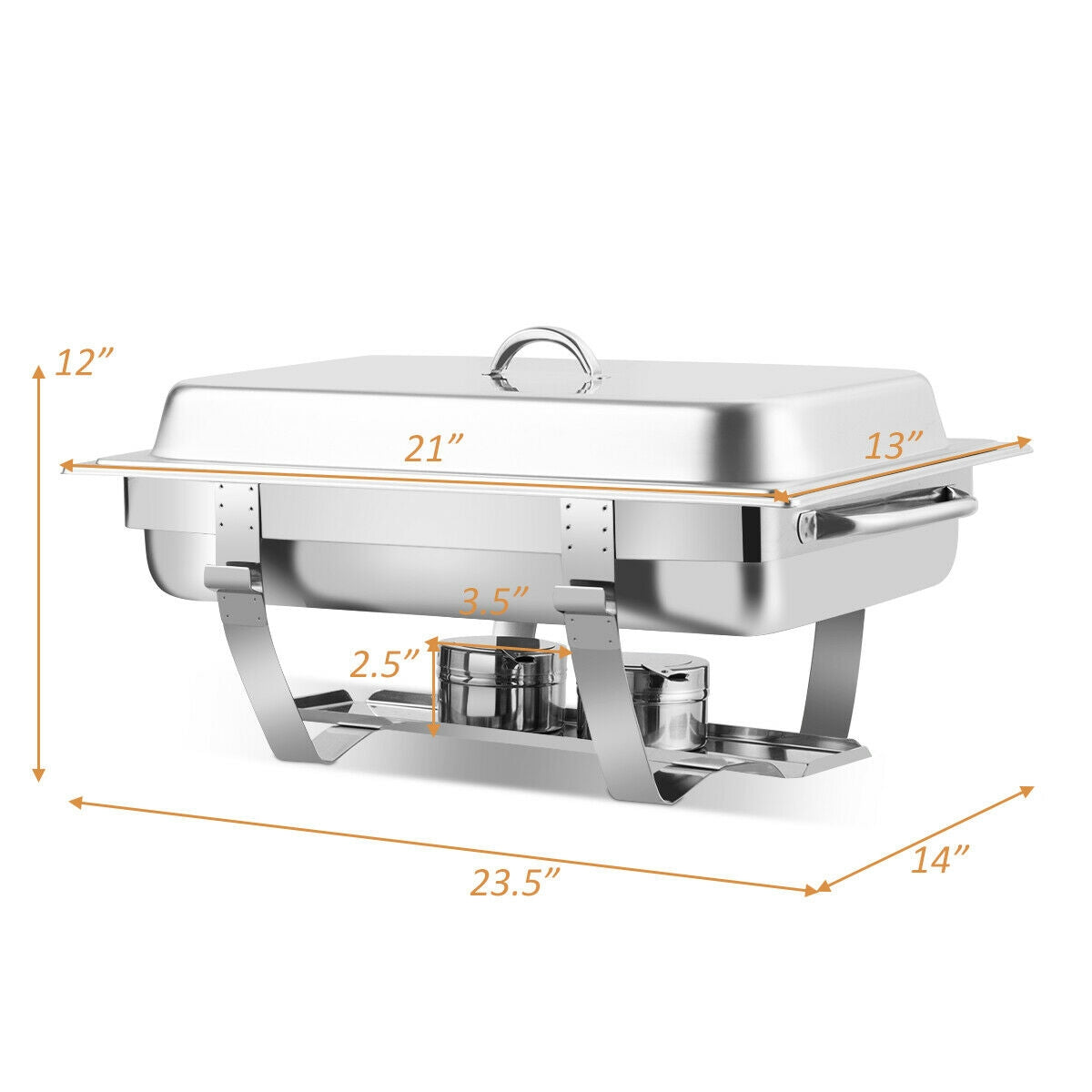 2 Packs Stainless Steel Full-Size Chafing DishÂ