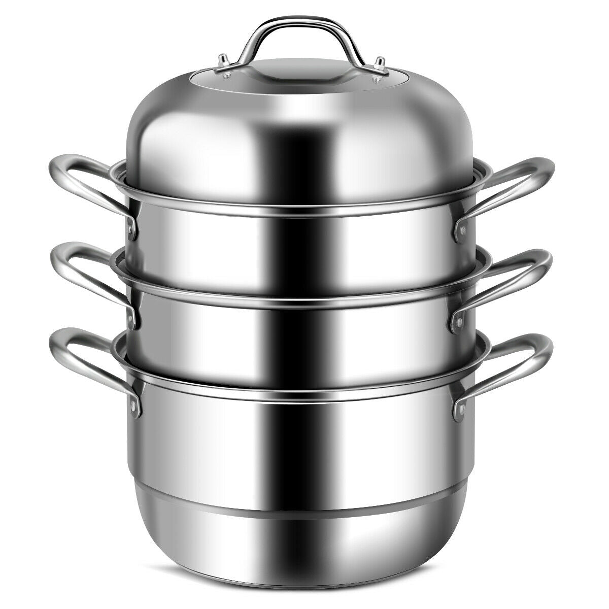 3 Tier Stainless Steel Cookware Pot Saucepot SteamerÂ