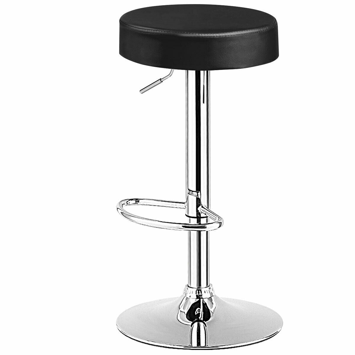 1 PC Round Bar Stool Adjustable Swivel Pub Chair-BlackÂ