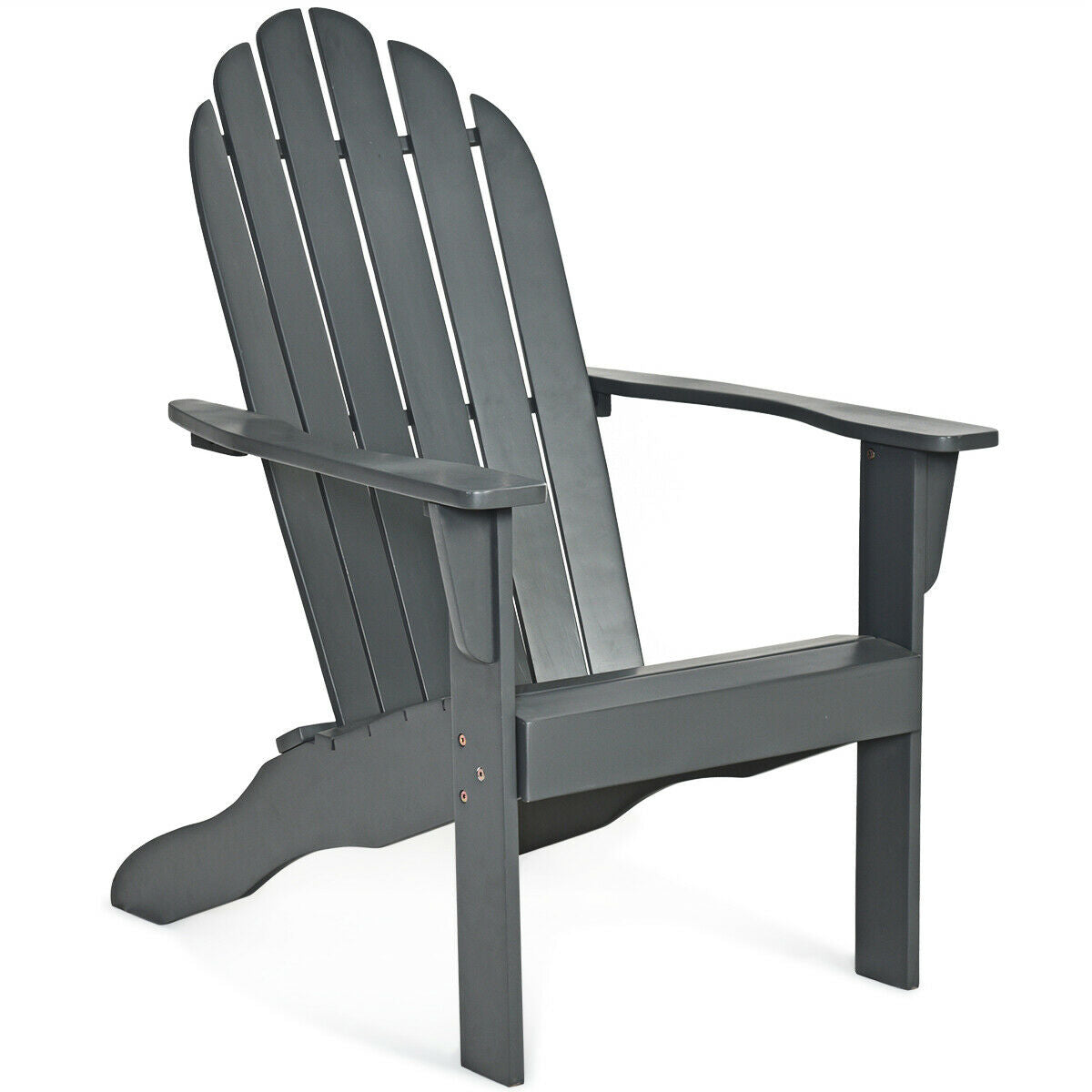 Acacia Wood Outdoor Adirondack Chair with Ergonomic Design-GrayÂ