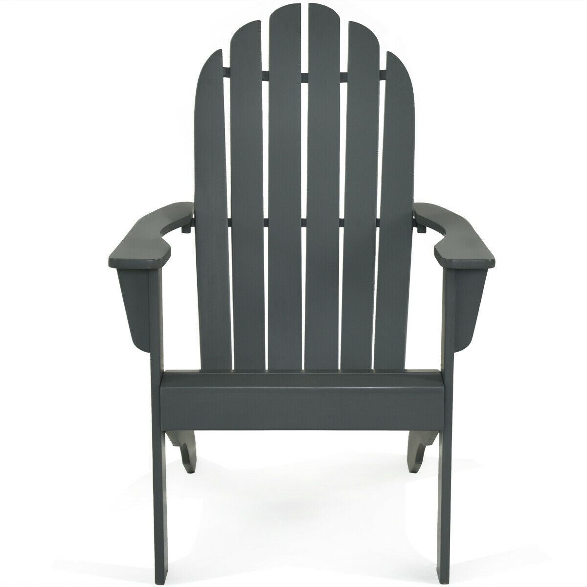 Acacia Wood Outdoor Adirondack Chair with Ergonomic Design-GrayÂ