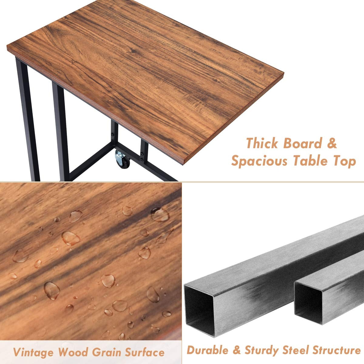 Laptop Holder Sofa Multiple Side End MobileTable-BrownÂ