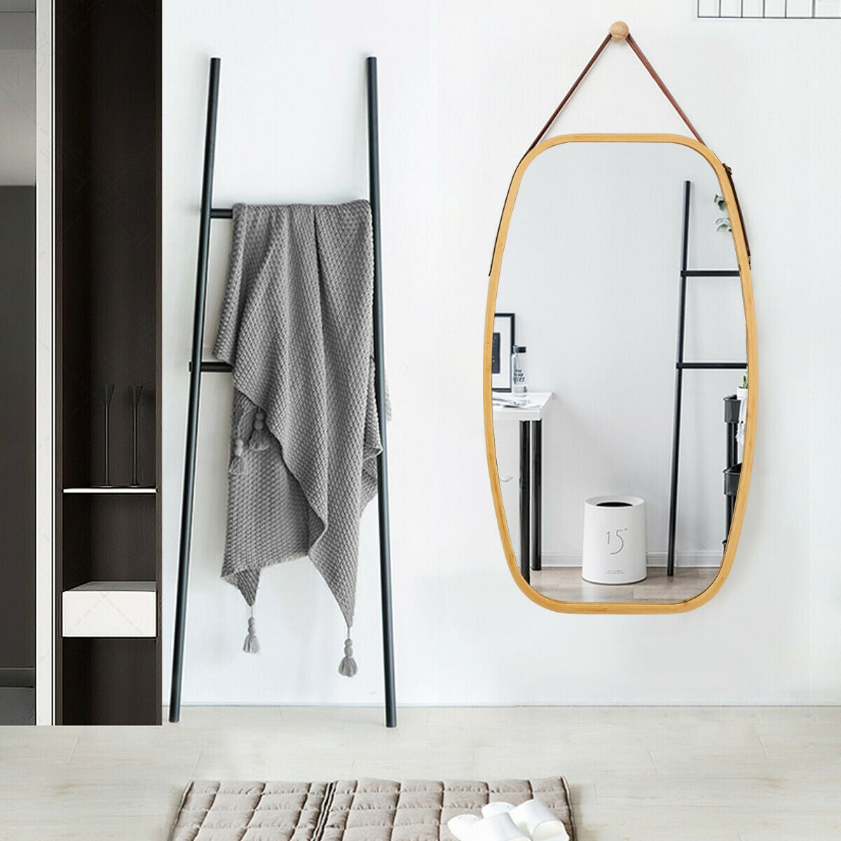 30 Inch Modern Rectangle Wall Hanging Framed MirrorÂ