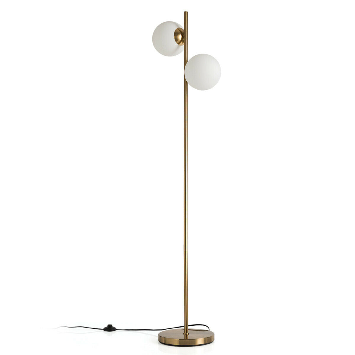 65 Inch LED Floor Lamp with 2 Light Bulbs and Foot Switch-GoldenÂ