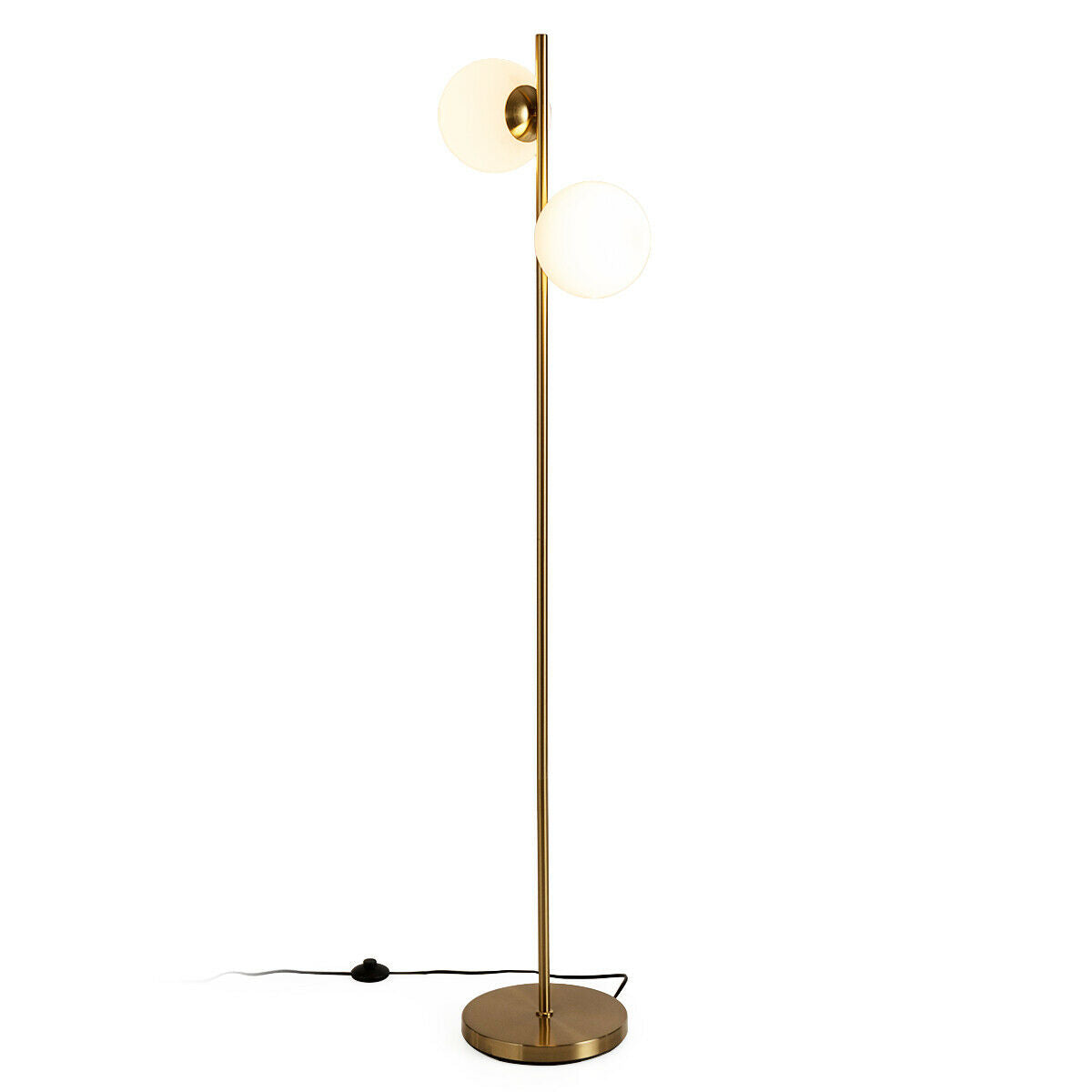 65 Inch LED Floor Lamp with 2 Light Bulbs and Foot Switch-GoldenÂ