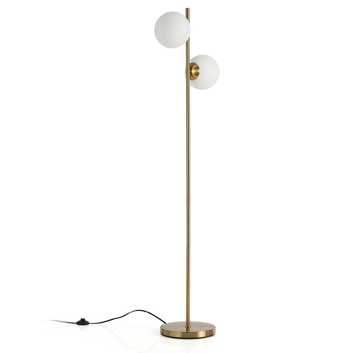 65 Inch LED Floor Lamp with 2 Light Bulbs and Foot Switch-GoldenÂ