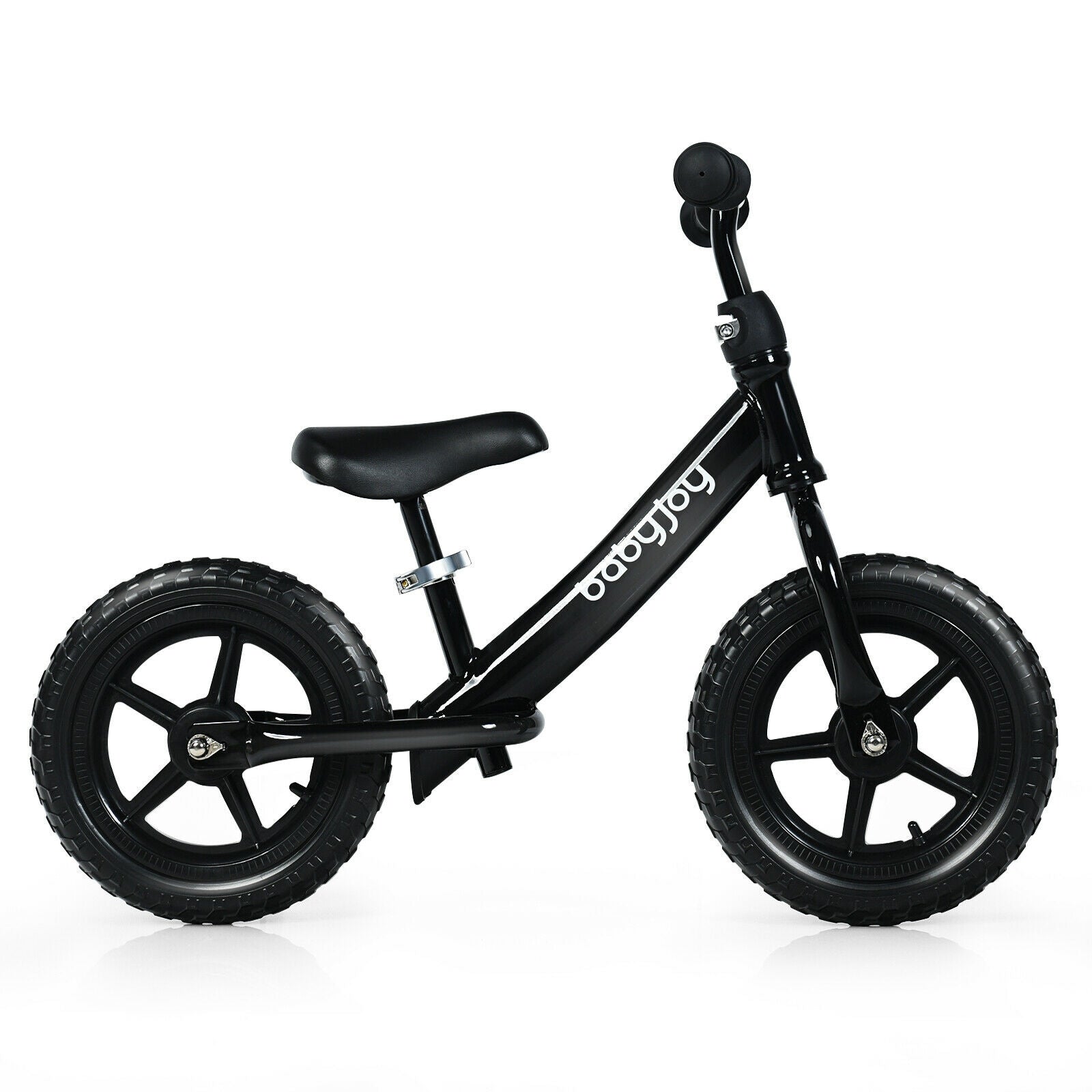 12 Inch Kids Balance No-Pedal Ride Pre Learn Bike with Adjustable Seat-BlackÂ