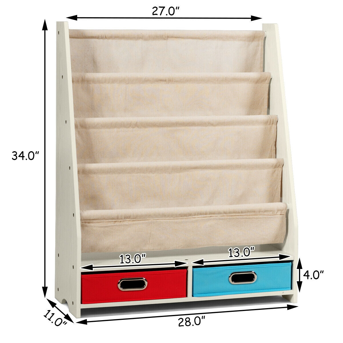 Kids Book and Toys Organizer Shelves-BeigeÂ