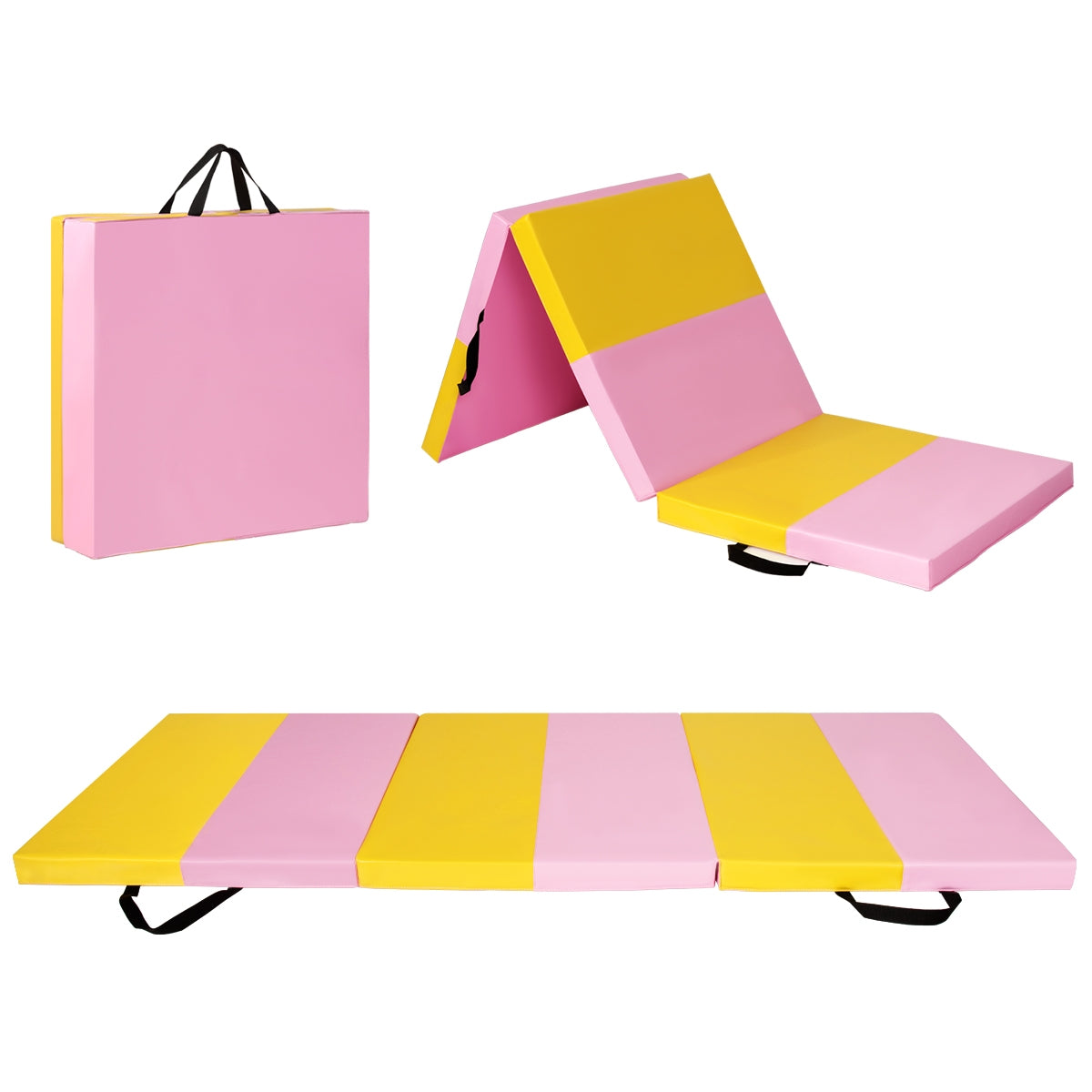 6 Feet x 2 Feet x 2.5 Inch 3-Fold Gymnastics Tumbling Fitness MatÂ