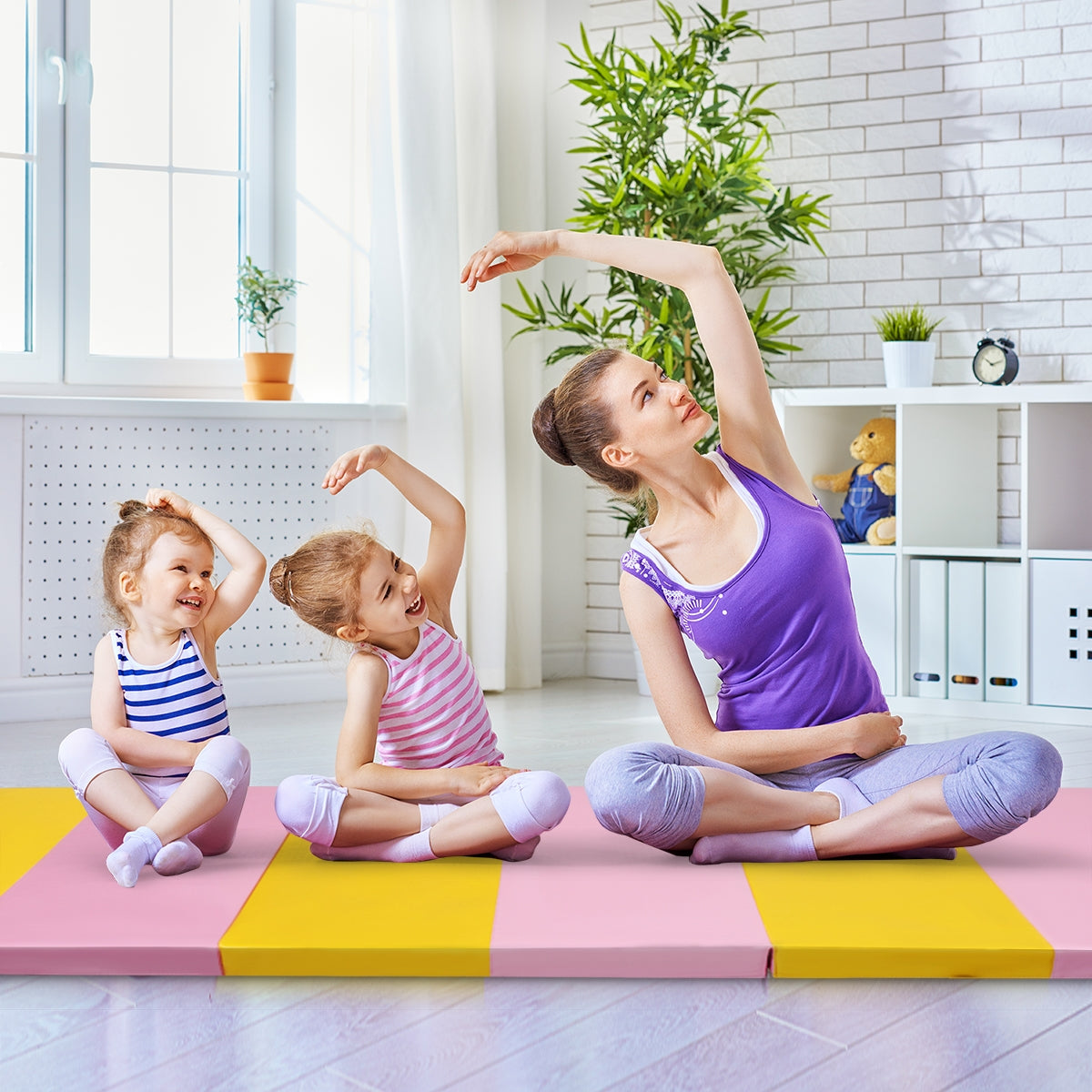 6 Feet x 2 Feet x 2.5 Inch 3-Fold Gymnastics Tumbling Fitness MatÂ