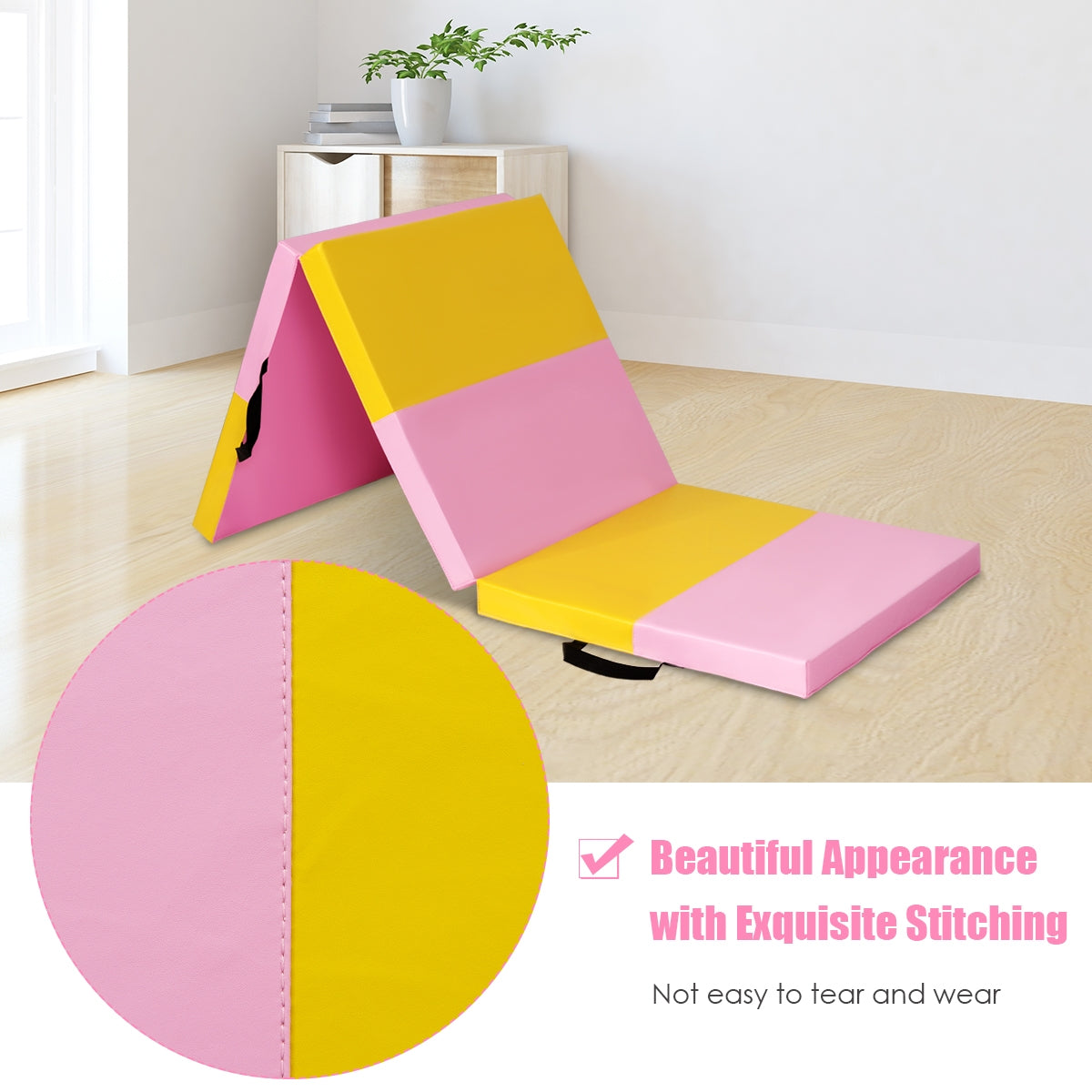 6 Feet x 2 Feet x 2.5 Inch 3-Fold Gymnastics Tumbling Fitness MatÂ