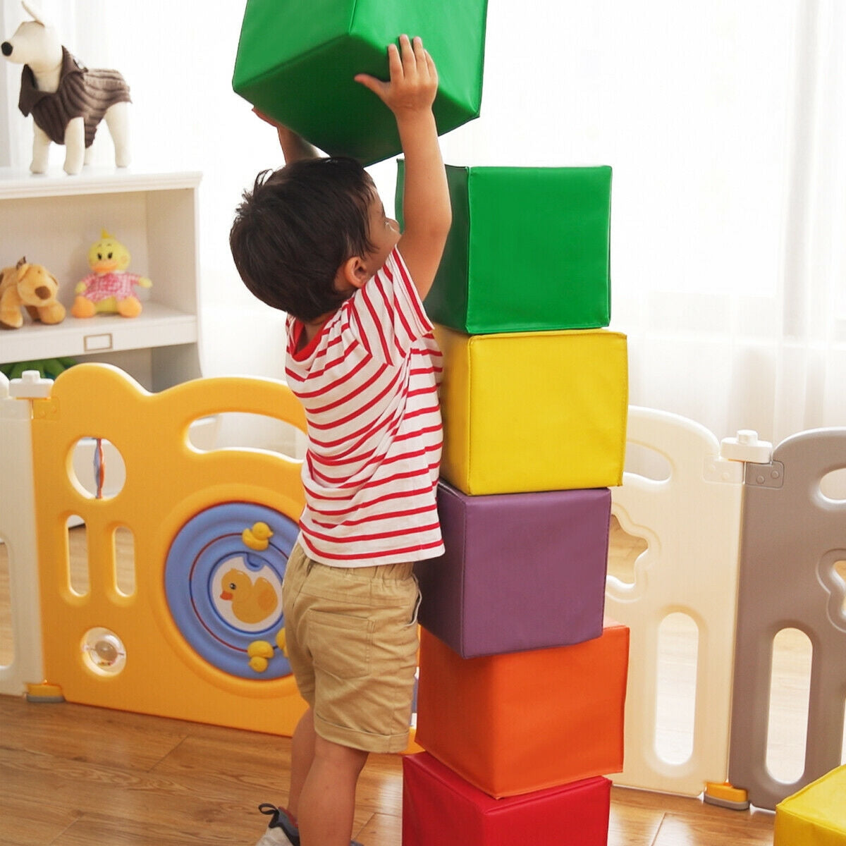 12 Pieces 5.5 Inch Soft Colorful Foam Building BlocksÂ