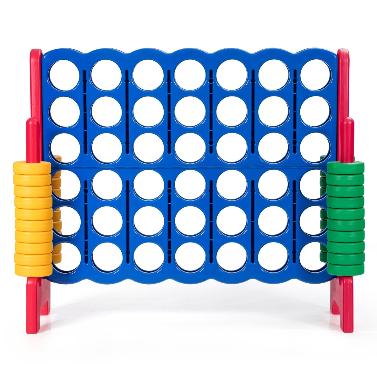 Jumbo 4-to-Score Giant Game Set with 42 Jumbo Rings and Quick-Release Slider-RedÂ