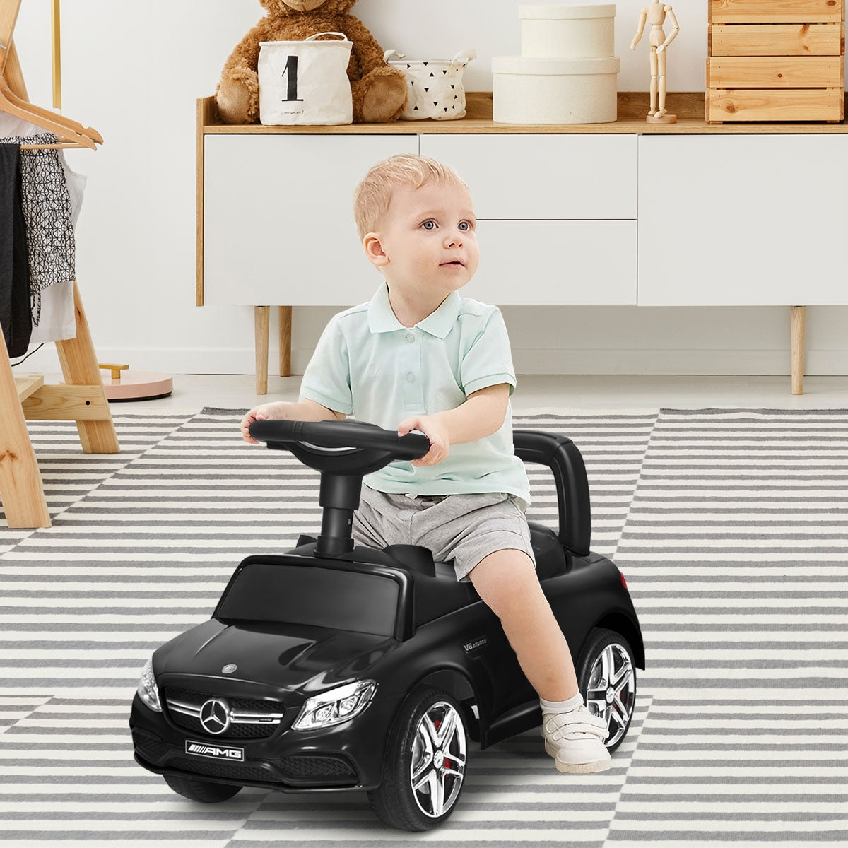 Mercedes Benz Licensed Kids Ride On Push Car-BlackÂ