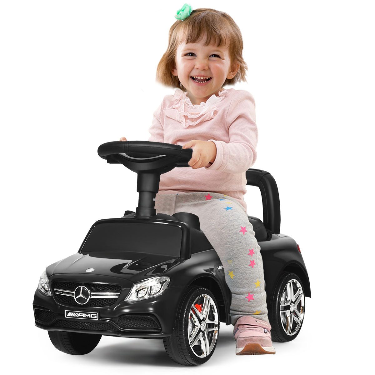 Mercedes Benz Licensed Kids Ride On Push Car-BlackÂ