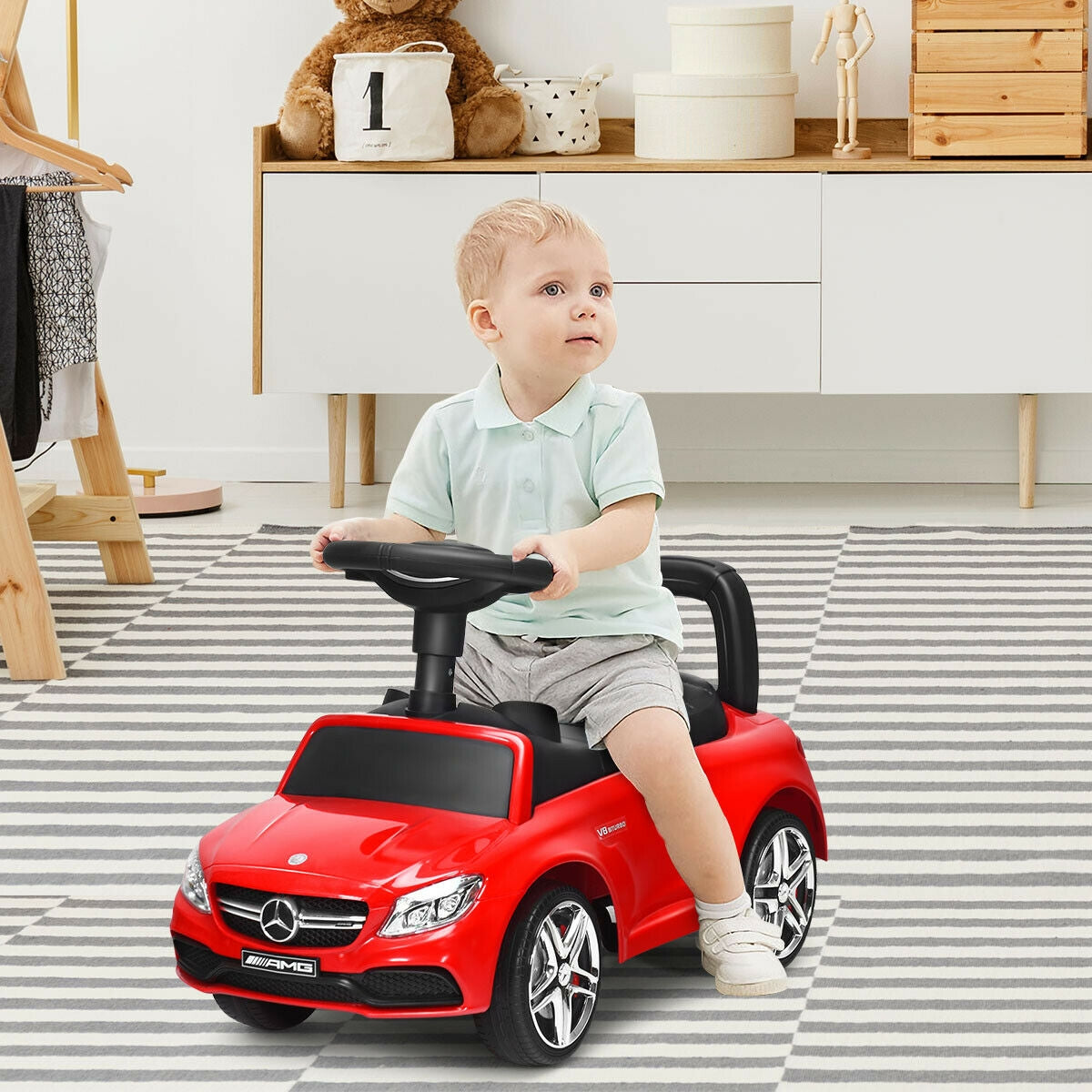 Mercedes Benz Licensed Kids Ride On Push Car-RedÂ