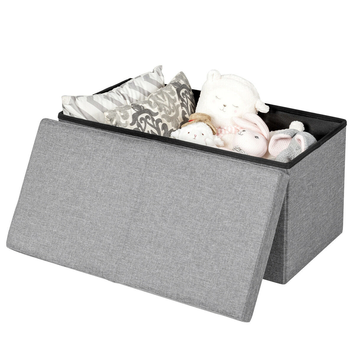 30" Folding Storage Ottoman with Lift Top-Light GrayÂ