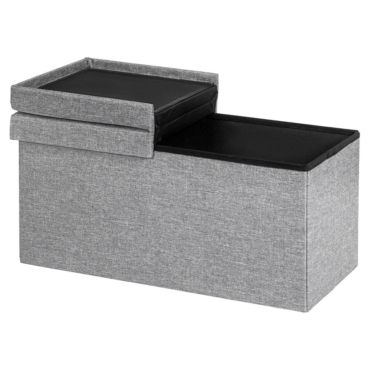 30" Folding Storage Ottoman with Lift Top-Light GrayÂ