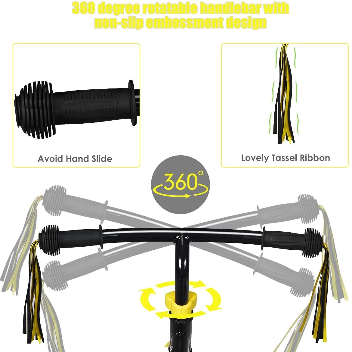 Adjustable Lightweight Kids Balance Bike-YellowÂ