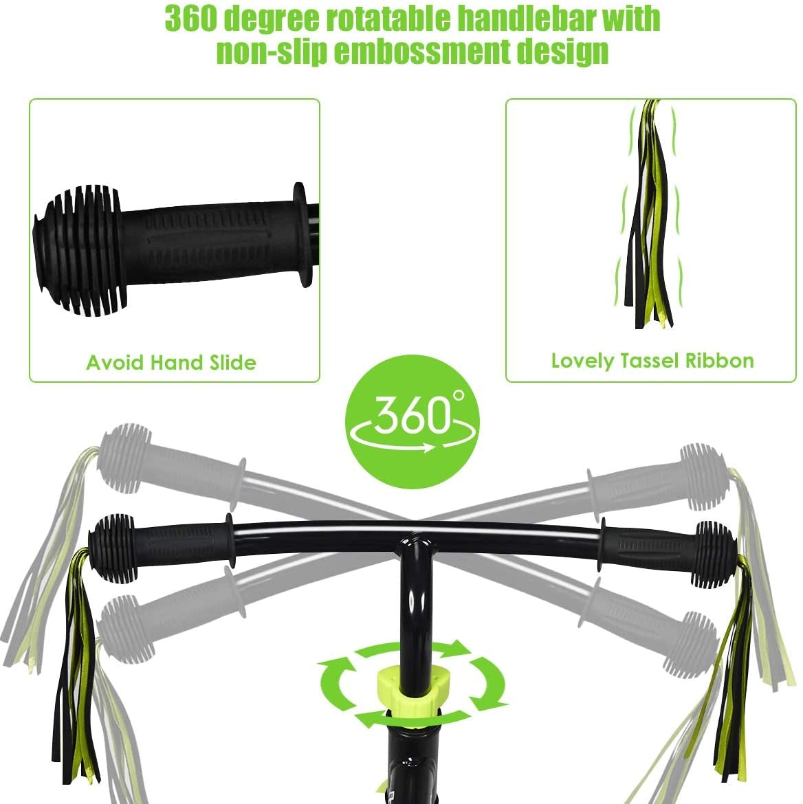 Adjustable Lightweight Kids Balance Bike-GreenÂ