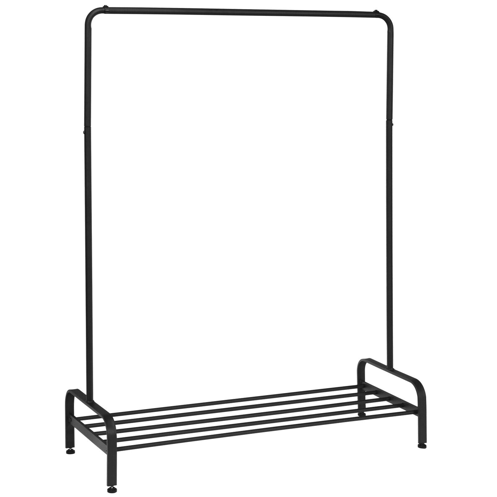 Heavy Duty Clothes Stand Rack with Top Rod and Lower Storage ShelfÂ