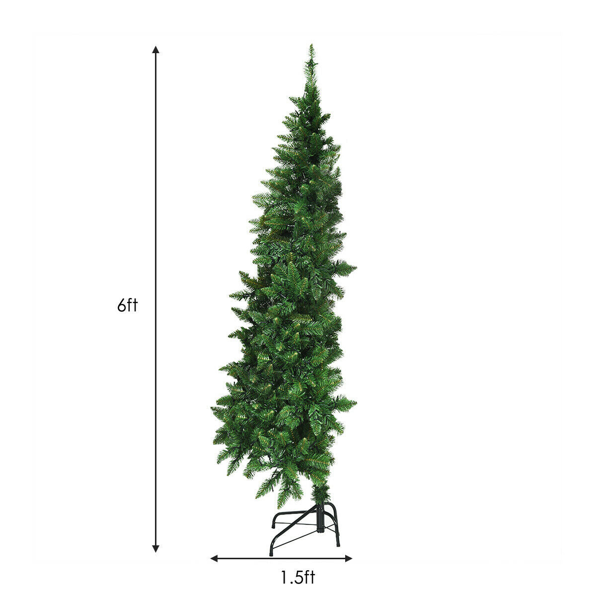 Pre-Lit Artificial Half National Christmas Tree with 8 Flash Modes-6 ftÂ