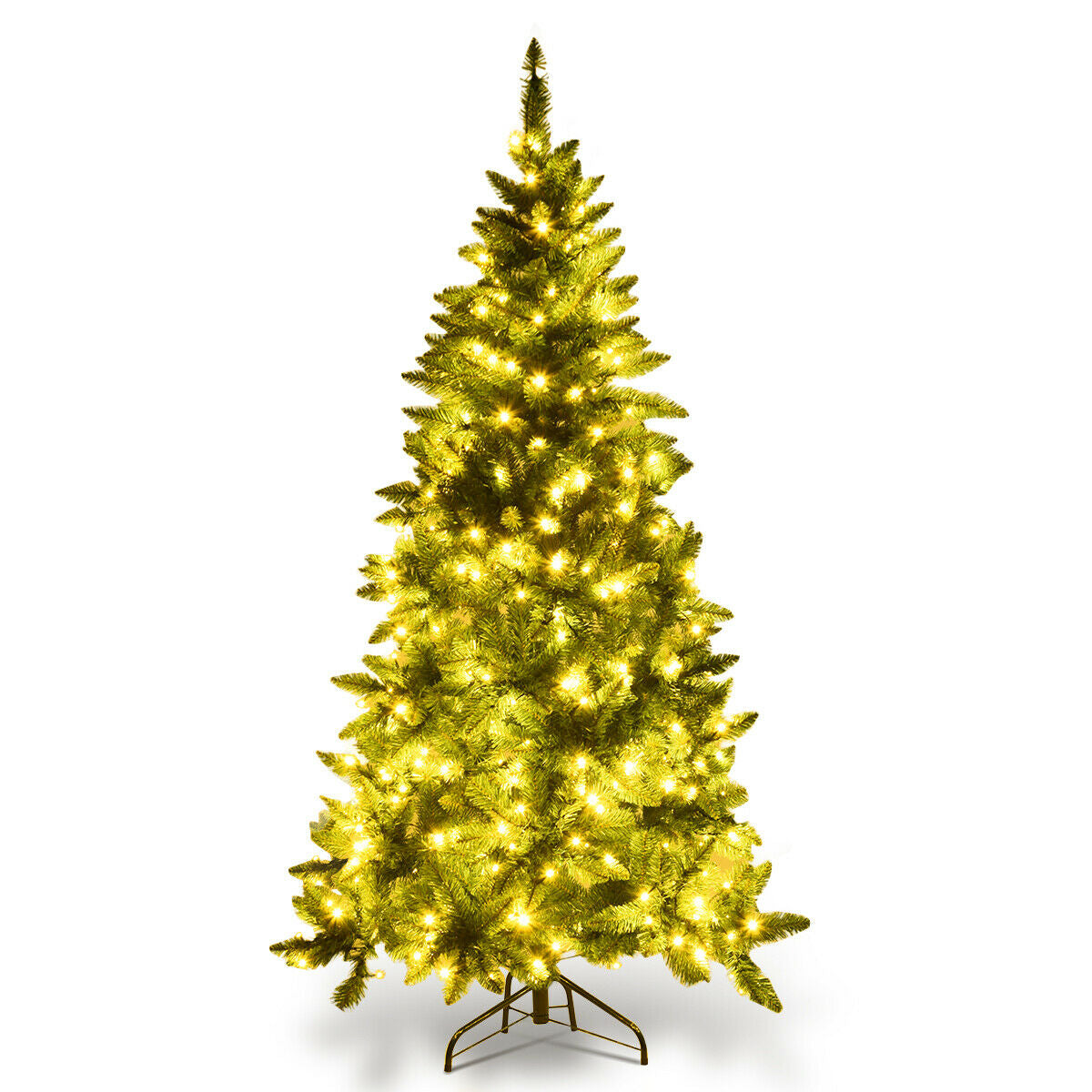 Pre-Lit Artificial Half National Christmas Tree with 8 Flash Modes-6 ftÂ