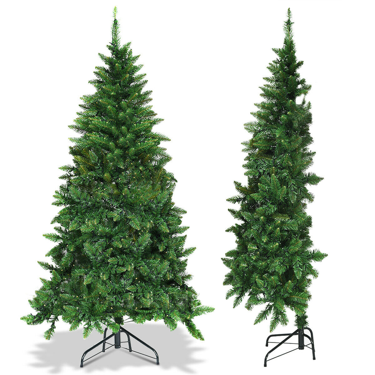 Pre-Lit Artificial Half National Christmas Tree with 8 Flash Modes-5 ftÂ