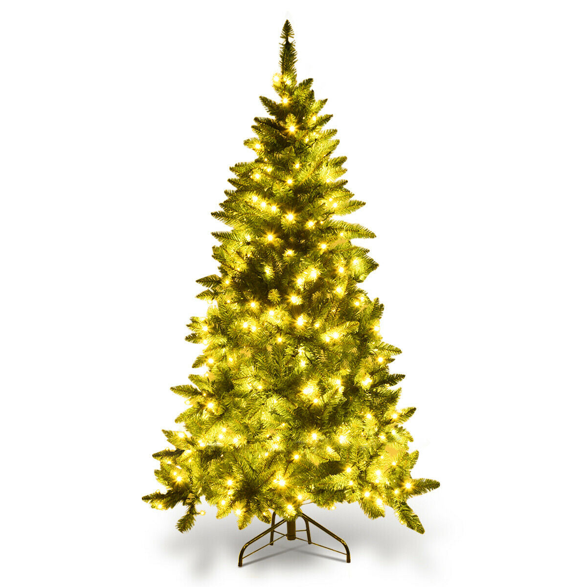 Pre-Lit Artificial Half National Christmas Tree with 8 Flash Modes-5 ftÂ